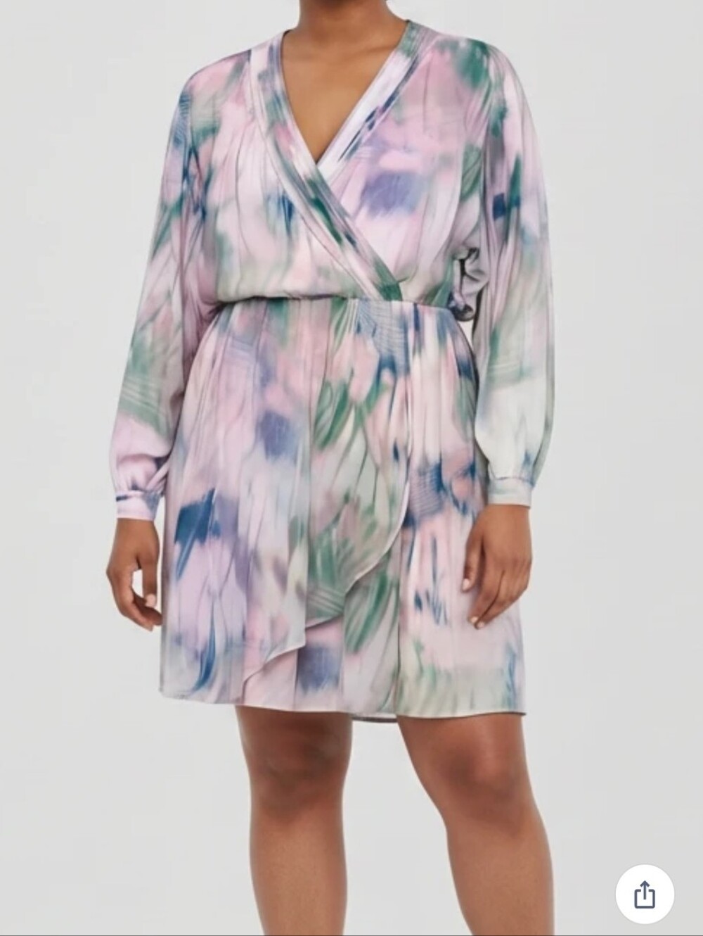 Boss Pastel Tie-Dye Wrap Mini Dress in Pink, Blue & Green